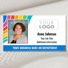 Kleurrijke Medewerker Logo Foto ID Regenboog Kleur Naambadge