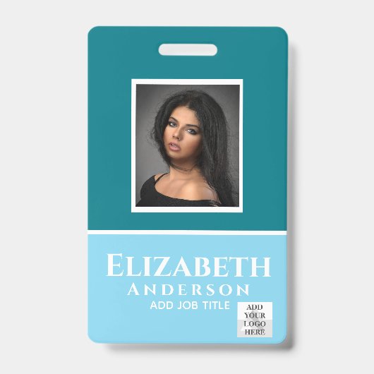 Kleurrijke Medewerkersfoto Naam QR-Scan Barcode Badge (Voorzijde)