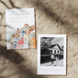 Kleurrijke mediterrane landschap foto Elopement Aankondiging