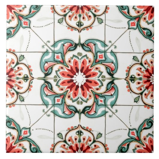 Kleurrijke, mediterrane ,mozaïek, tegeltje (Voorkant)