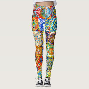 Kleurrijke mediterrane Tegel Dolce Collage Legging