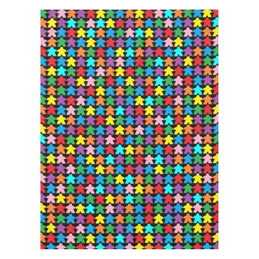 Kleurrijke Meeples voor Tafeltop Boardgamers Tafelkleed (Voorkant)