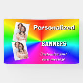 Kleurrijke, meerkleurige heldere regenboog spandoek (Horizontaal)