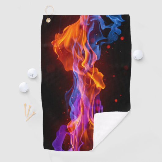 Kleurrijke meerkleurige vlammen golfhanddoek (Insitu)
