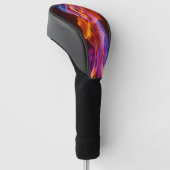Kleurrijke meerkleurige vlammen golfheadcover (Schuin)