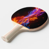 Kleurrijke meerkleurige vlammen tafeltennisbatje (Voorkant Gekanteld)