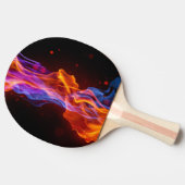 Kleurrijke meerkleurige vlammen tafeltennisbatje (Zijkant)