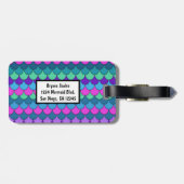 Kleurrijke meerkleurige zeemeermin bagagelabel (Achterkant horizontaal)