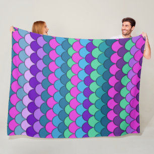 Kleurrijke Meerkleurige Zeemeermin Decoratie Fleece Deken