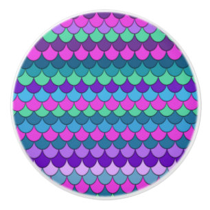 Kleurrijke meerkleurige zeemeermin keramische knop