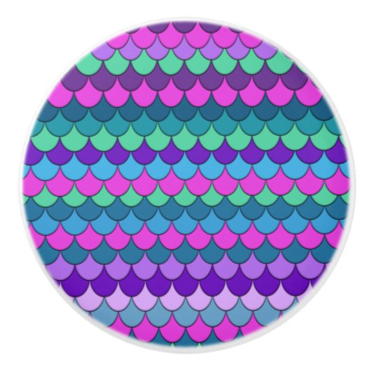 Kleurrijke meerkleurige zeemeermin keramische knop (Voorkant)