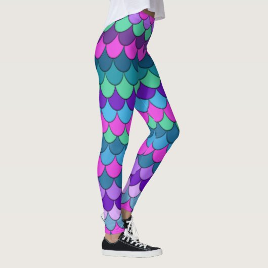 Kleurrijke meerkleurige zeemeermin leggings (Rechts)