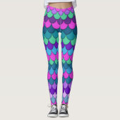 Kleurrijke meerkleurige zeemeermin leggings (Voorkant)