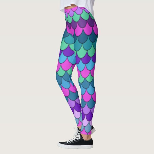 Kleurrijke meerkleurige zeemeermin leggings (Links)