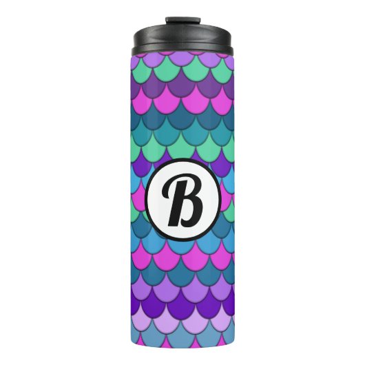 Kleurrijke meerkleurige zeemeermin thermosbeker (Voorkant)