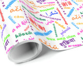 Kleurrijke meertalige talen Dank u Cadeaupapier (Rol Hoek)