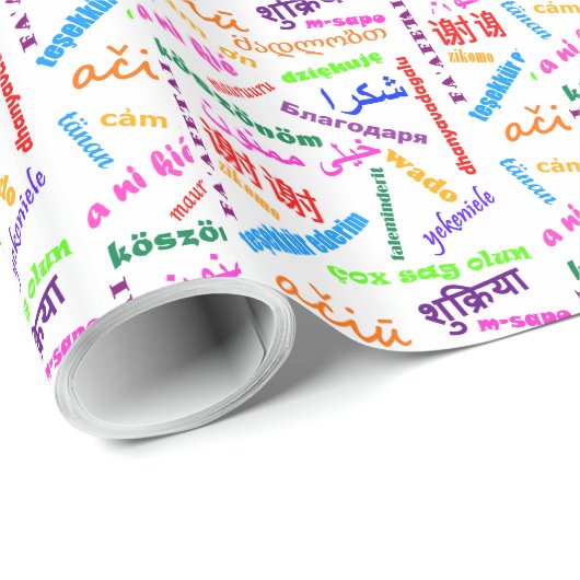 Kleurrijke meertalige talen Dank u Cadeaupapier (Rol Hoek)
