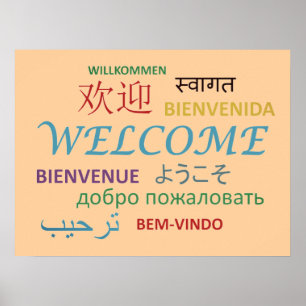 Kleurrijke Meertalige Welkom Poster