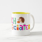 Kleurrijke meest gewaardeerde dank u tweekleurige koffiemok (Voorkant rechts)