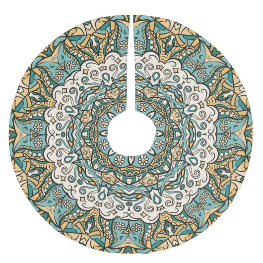 Kleurrijke Mehndi Tegel Naadloze Tracery Kerstboom Rok (Voorkant)