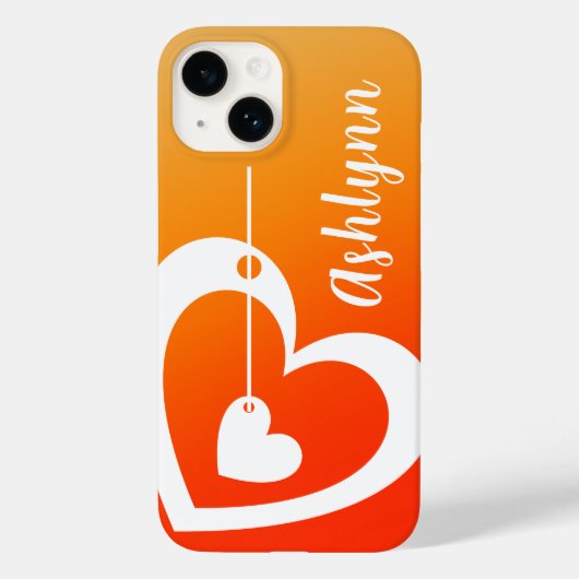 Kleurrijke Meisje Geel en Sinaasappel Ombre Monogr Case-Mate iPhone Case (Achterkant)