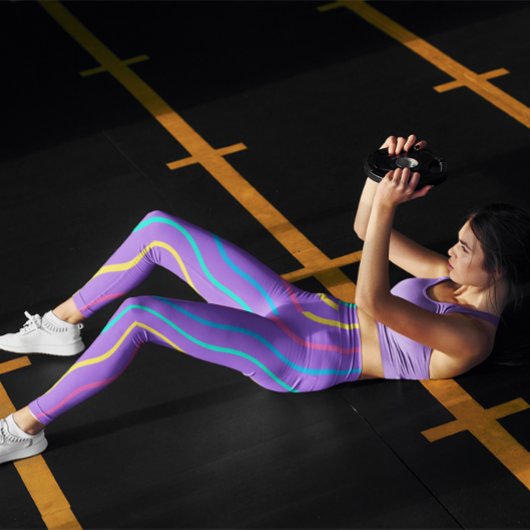 Kleurrijke Meisje Groene Checker Workout Vrouwen L Leggings