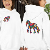 Kleurrijke Meisjes Bloemen Paard Hooded Sweatshirt