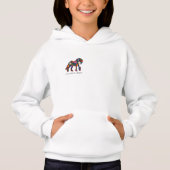 Kleurrijke Meisjes Bloemen Paard Hooded Sweatshirt (Voorkant)