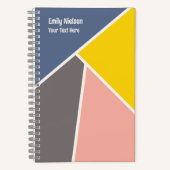 Kleurrijke Meisjes Monogrammed Naam School Onderwe Notitieboek (Voorkant)