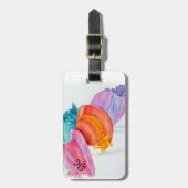 KLEURRIJKE MEISJES PETTEN GEPERSONALISEERD BAGAGEL BAGAGELABEL (Voorkant verticaal)