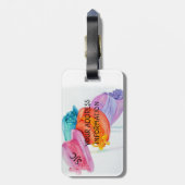 KLEURRIJKE MEISJES PETTEN GEPERSONALISEERD BAGAGEL BAGAGELABEL (Achterkant verticaal)