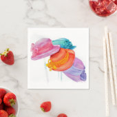 KLEURRIJKE MEISJES PETTEN PAPIEREN SERVETTEN (Insitu)