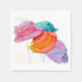 KLEURRIJKE MEISJES PETTEN PAPIEREN SERVETTEN (Voorkant)