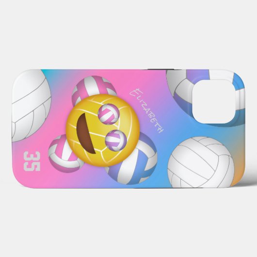 kleurrijke meisjes volleyball emoji Case-Mate iPhone case (Achterkant (horizontaal))