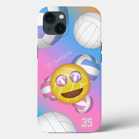 kleurrijke meisjes volleyball emoji Case-Mate iPhone case (Achterkant)