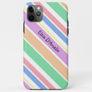 Kleurrijke Meisjesachtige Diagonale Streep Geperso Case-Mate iPhone Case