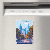 Kleurrijke Melbourne Australia City Uitzicht Reize Magneet (Insitu (Vaatwasser))