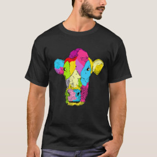 Kleurrijke melkkoe veefokker biologische boerderij t-shirt