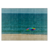 Kleurrijke membrella op het snijvlak van het stran snijplank (Voorkant)