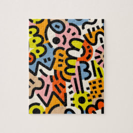 Kleurrijke Memphis naadloze patroon VII Legpuzzel