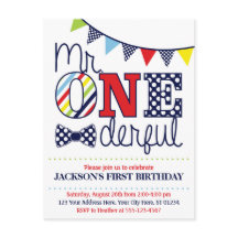 Kleurrijke meneer ONEderful verjaardagsuitnodiging