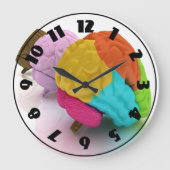 Kleurrijke Menselijke Hersenklok Grote Klok (Voorkant)
