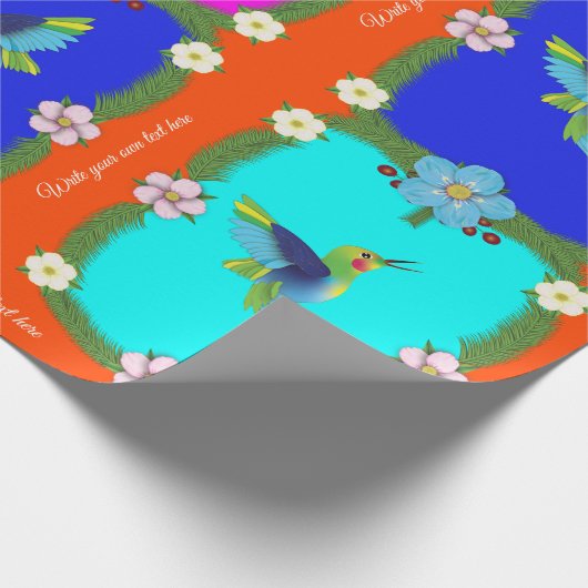 Kleurrijke mensvogels. Oranje. Cadeaupapier (Hoek)