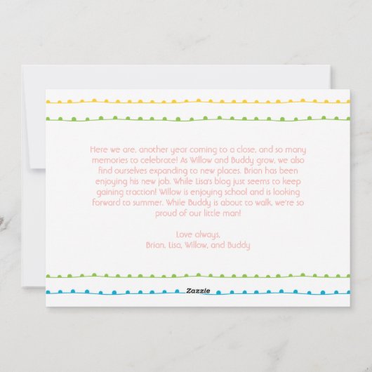 Kleurrijke Merry and Bright One Foto Feestdagenkaart (Achterkant)