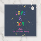 Kleurrijke Merry & Bright Navy Bedankjes Labels (Achterkant)