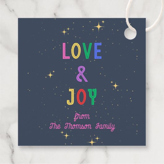 Kleurrijke Merry & Bright Navy Bedankjes Labels (Achterkant)