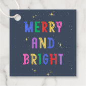 Kleurrijke Merry & Bright Navy Bedankjes Labels (Voorkant)
