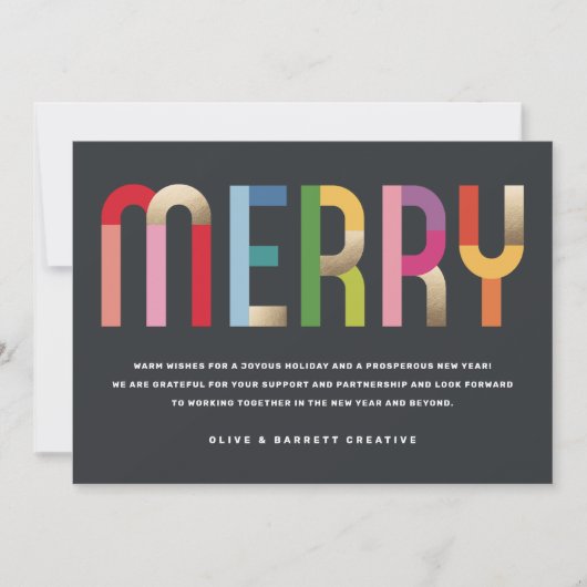 Kleurrijke Merry Business Photo Holiday Kaart (Voorkant)