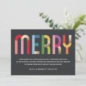 Kleurrijke Merry Business Photo Holiday Kaart (Staand voorkant)