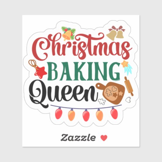 Kleurrijke Merry Christmas Baking Sticker (Vel)